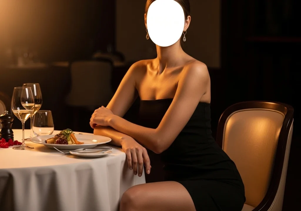 black strapless mini dress for date night outfit with elegant and confident styling