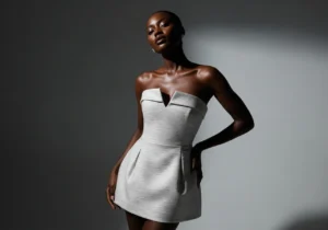 black strapless mini dress noirmuse cocktail collection premium look
